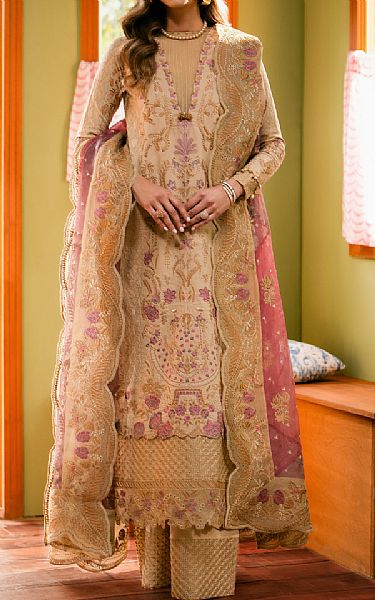 Maryum N Maria Tan Lawn Suit | Pakistani Lawn Suits- Image 1