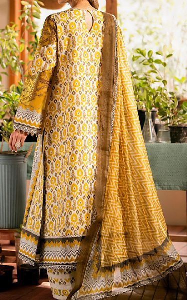 Maryum N Maria Golden Yellow Raw Silk Suit | Pakistani Lawn Suits- Image 2