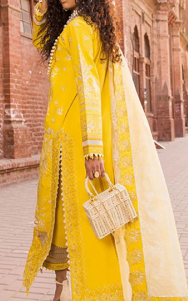 Maryum N Maria Golden Yellow Lawn Suit | Pakistani Lawn Suits- Image 2