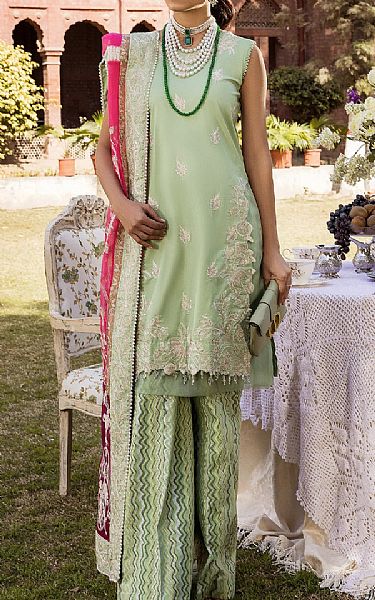 Maryum N Maria Apple Green Lawn Suit | Pakistani Lawn Suits- Image 1