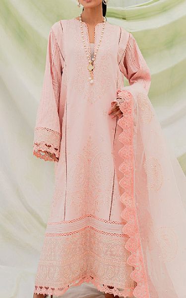 Maryum N Maria Peach Lawn Suit | Pakistani Lawn Suits- Image 1