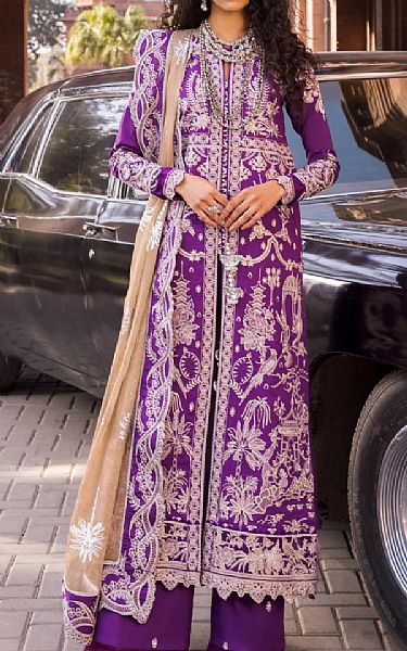 Maryum N Maria Purple Lawn Suit | Pakistani Lawn Suits- Image 1