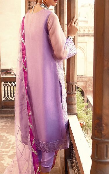 Maryum N Maria Lavender Organza Suit | Pakistani Embroidered Chiffon Dresses- Image 2