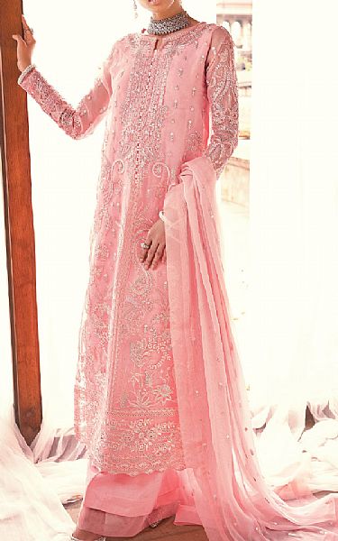 Maryum N Maria Pink Organza Suit | Pakistani Embroidered Chiffon Dresses- Image 1