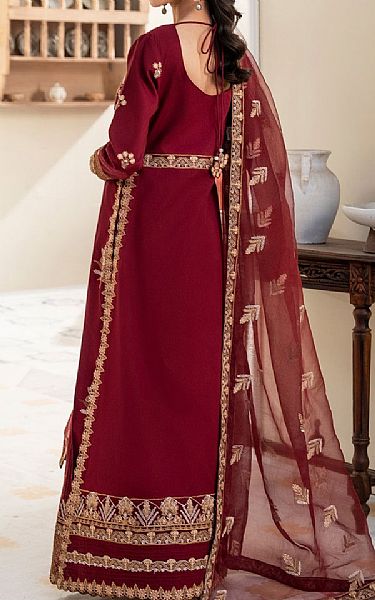 Maryum N Maria Maroon Lawn Suit | Pakistani Lawn Dress in USA- Image 2