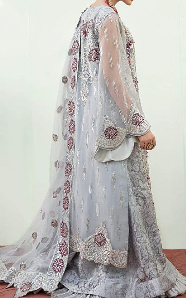 Maryum N Maria Slate Grey Organza Suit | Pakistani Wedding Dresses- Image 2