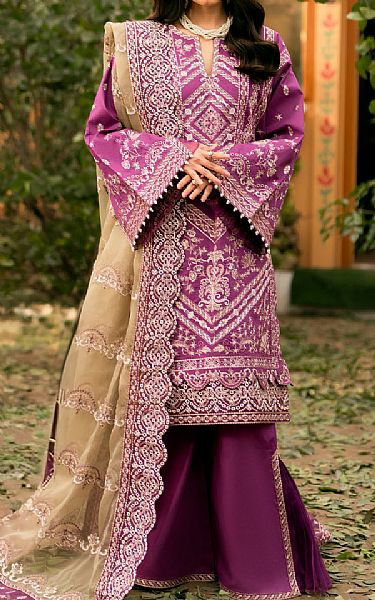 Maryum N Maria Violet Lawn Suit | Pakistani Lawn Suits- Image 1