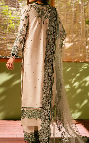 Maryum N Maria Ivory/Green Lawn Suit | Pakistani Lawn Suits- Image 2