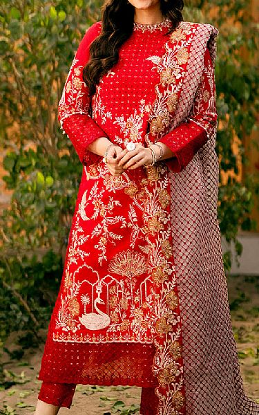 Maryum N Maria Red Lawn Suit | Pakistani Lawn Dress in USA- Image 1