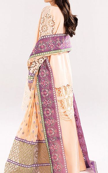 Maryum N Maria Peach Lawn Suit | Pakistani Lawn Suits- Image 2