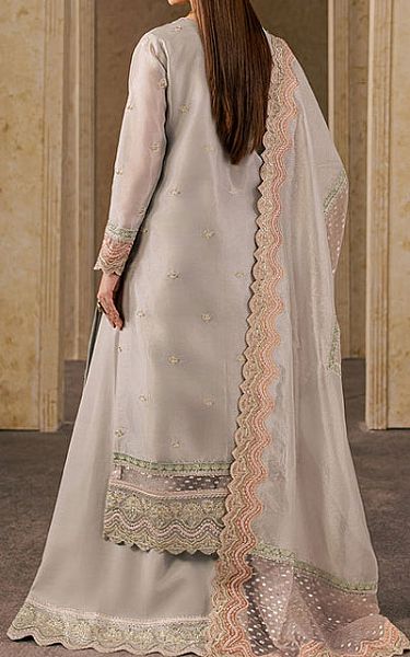 Maryum N Maria Grey Tissue Suit | Pakistani Embroidered Chiffon Dresses USA- Image 2