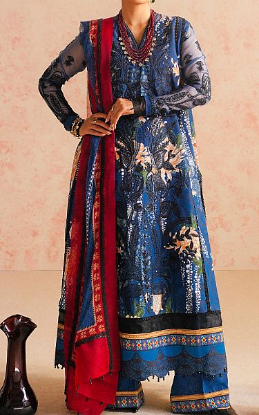 Maryum N Maria Royal Blue Lawn Suit | Pakistani Lawn Suits- Image 1