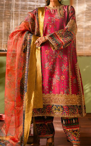 Maryum N Maria Deep Pink Lawn Suit | Pakistani Lawn Suits- Image 1