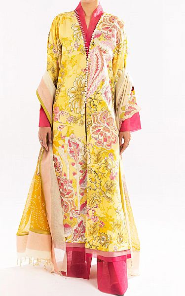 Maryum N Maria Yellow Lawn Suit | Pakistani Lawn Suits- Image 1