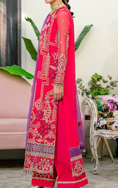 Maryum N Maria Carmine Chiffon Suit | Pakistani Embroidered Chiffon Dresses- Image 2