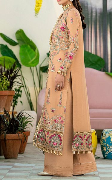 Maryum N Maria Tan Chiffon Suit | Pakistani Embroidered Chiffon Dresses- Image 2