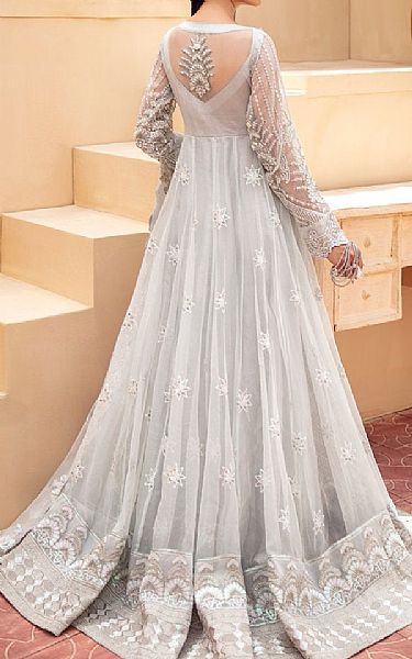 Maryum N Maria Light Grey Organza Suit | Pakistani Dresses in USA- Image 2