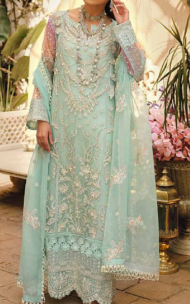 Maryum N Maria Mint Green Net Suit | Pakistani Dresses in USA- Image 1