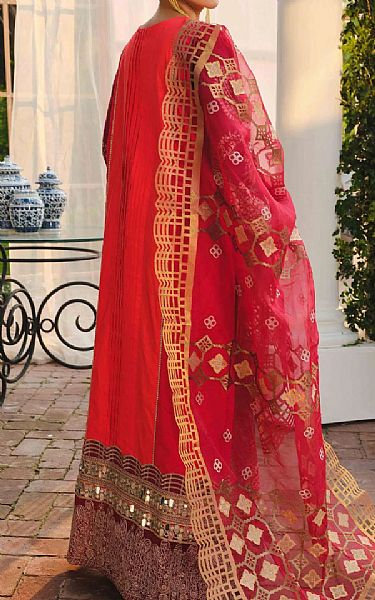 Maryum N Maria Carmine Red Lawn Suit | Pakistani Lawn Suits- Image 2