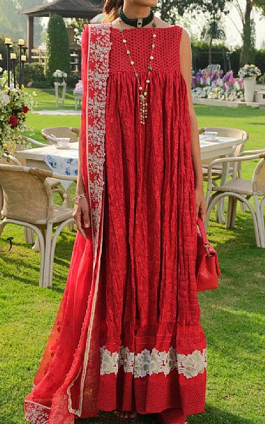 Maryum N Maria Red Lawn Suit | Pakistani Lawn Suits- Image 1
