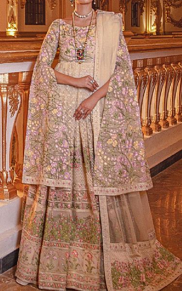 Maryum N Maria Ivory Organza Suit | Pakistani Wedding Dresses- Image 1