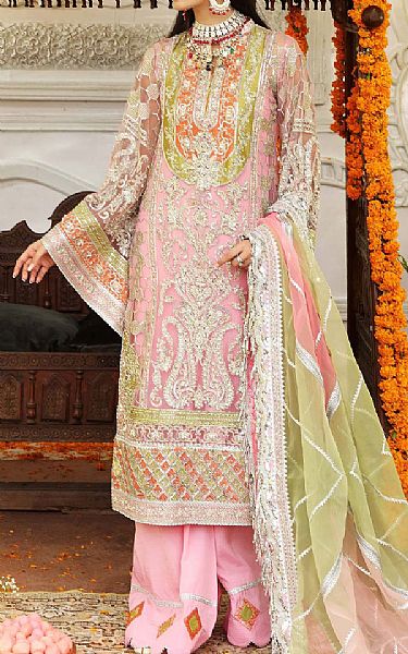 Maryum N Maria Baby Pink Net Suit | Pakistani Dresses in USA- Image 1