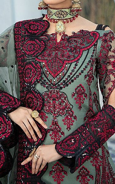Maryum N Maria Viridian Green Organza Suit | Pakistani Dresses in USA- Image 2