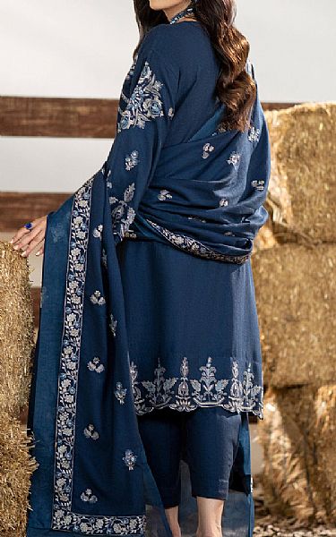 Maryum N Maria Blue Zodiac Leather Suit | Pakistani Winter Dresses- Image 2