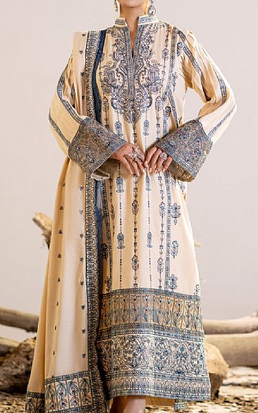 Maryum N Maria Off White Leather Suit | Pakistani Winter Dresses- Image 1