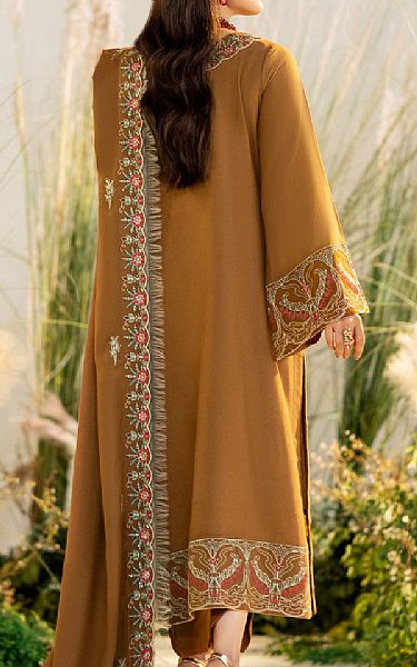 Maryum N Maria Bronze Leather Suit | Pakistani Winter Dresses- Image 2