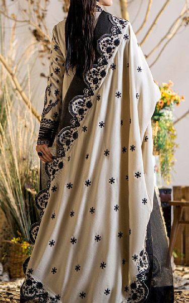 Maryum N Maria Pastel Grey Leather Suit | Pakistani Winter Dresses- Image 2