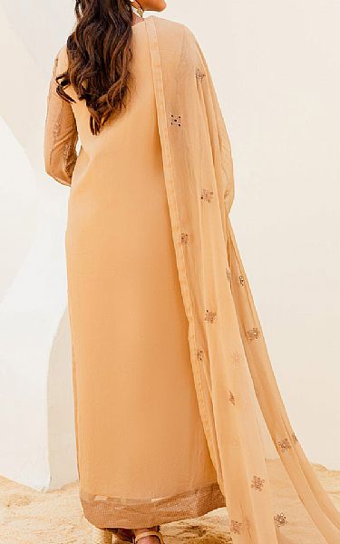 Maryum N Maria Fawn Chiffon Suit | Pakistani Embroidered Chiffon Dresses- Image 2