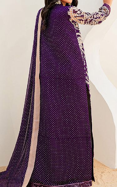 Maryum N Maria Plum Chiffon Suit | Pakistani Embroidered Chiffon Dresses- Image 2