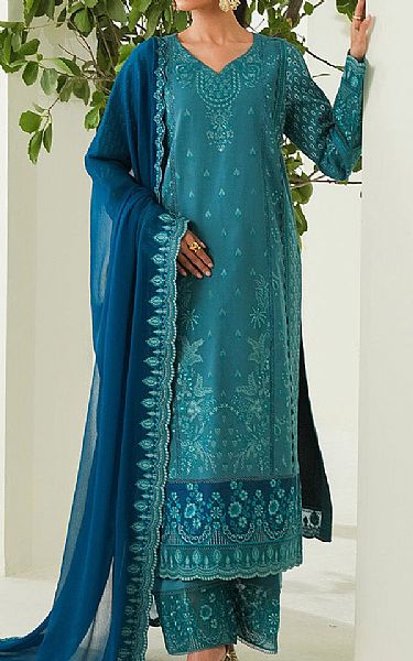 Maryum N Maria Teal Lawn Suit | Pakistani Lawn Dress in USA- Image 1