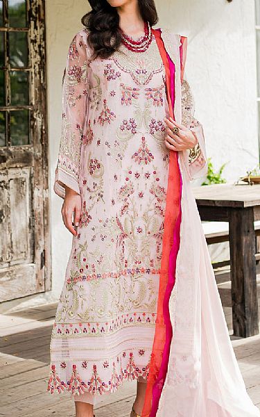 Maryum N Maria Oyster Pink Organza Suit | Pakistani Winter Dresses- Image 1
