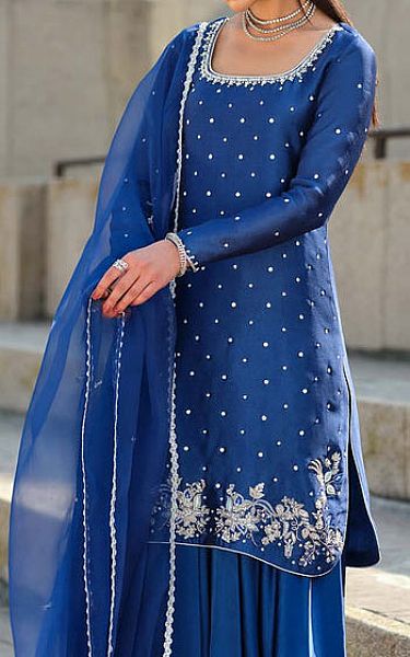 Mahum Asad Blue Dynasty | Pakistani Pret Wear Clothing by Mahum Asad- Image 2