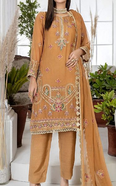Mohagni Bronze Chiffon Suit | Pakistani Dresses in USA- Image 1