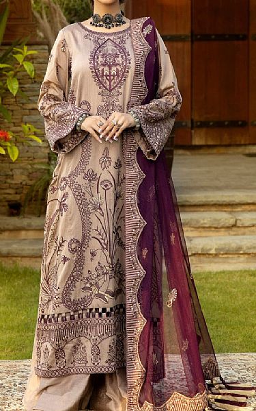 Mohagni Ivory Cotton Silk Suit | Pakistani Winter Dresses- Image 1