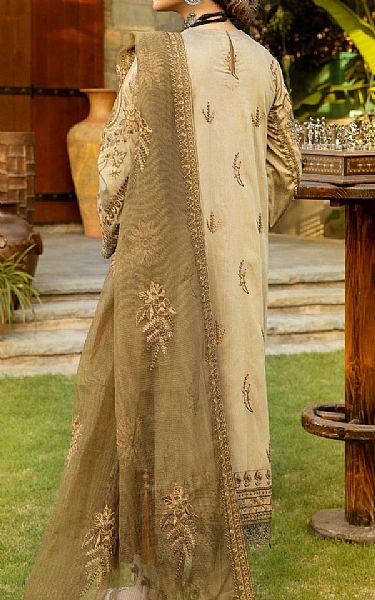 Mohagni Cream Cotton Silk Suit | Pakistani Dresses in USA- Image 2