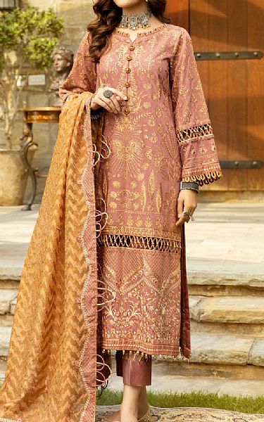 Tea Pink Cotton Silk Suit | Mohagni Pakistani Winter Dresses