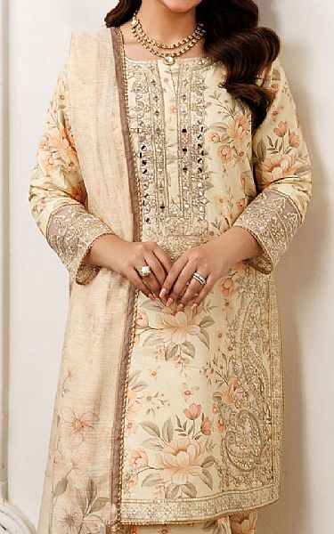 Mohagni Ivory Cotton Suit | Pakistani Lawn Dress in USA- Image 2