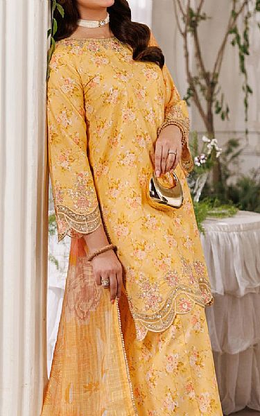 Mohagni Mustard Cotton Suit | Pakistani Lawn Dress in USA- Image 2