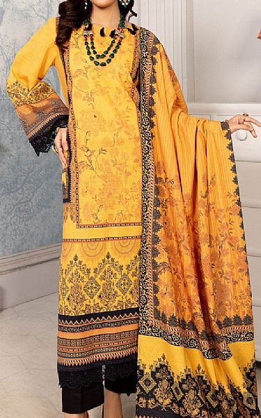 Mohagni Mustard Khaddar Suit | Pakistani Dresses in USA- Image 1
