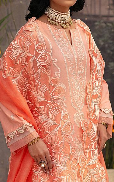 Mohagni Peach Lawn Suit | Pakistani Lawn Suits- Image 2