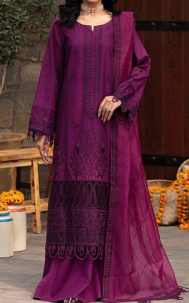 Mohagni Purple Lawn Suit | Pakistani Lawn Suits- Image 1