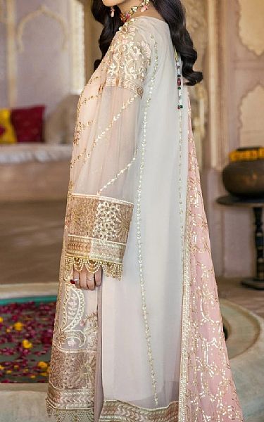 Mohagni Off-white Chiffon Suit | Pakistani Dresses in USA- Image 2