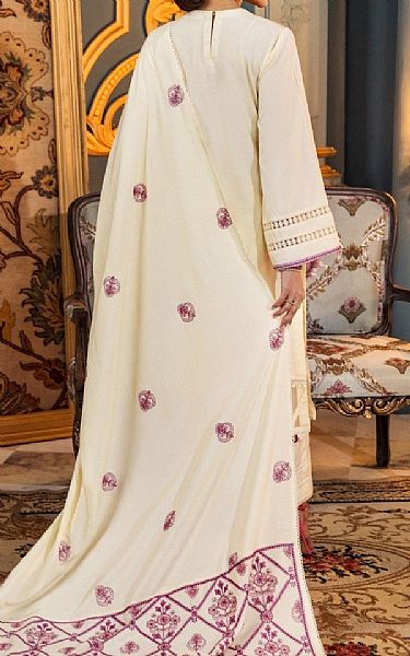 Off-white Dhanak Suit | Pakistani Dresses in USA