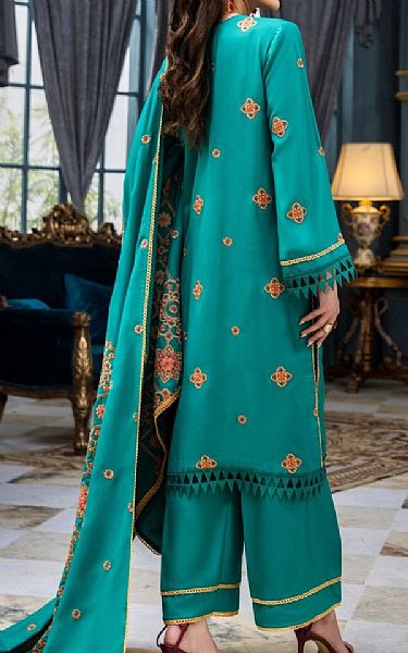 Mohagni Cyan Dhanak Suit | Pakistani Dresses in USA- Image 2