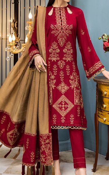 Mohagni Crimson Dhanak Suit | Pakistani Dresses in USA- Image 1