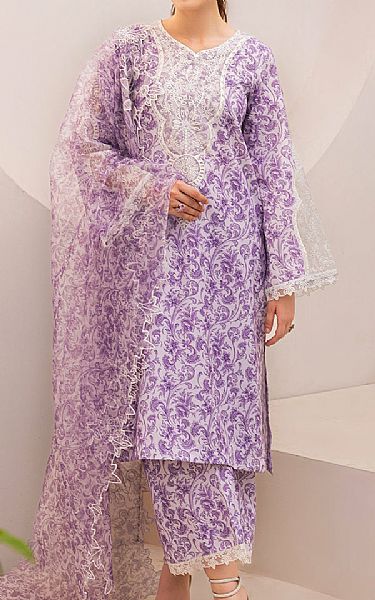 Mohagni Dusty Purple Lawn Suit | Pakistani Lawn Suits- Image 1